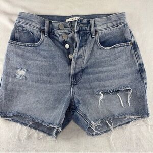 PacSun Light Blue High-Rise Distressed Denim Cutoff Shorts